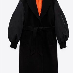 Zara Black Jacket with Bomber Sleeves